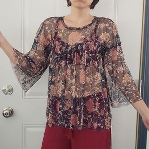 Belle and Sky Sheer Boho‎ Top